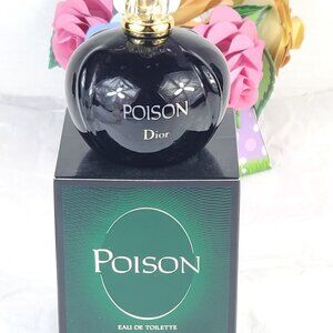 COLLECTIBLE CHRISTIAN DIOR POISON 3.4 fl. oz. EMPTY BOTTLE ORIGINAL BOX DISPLAY
